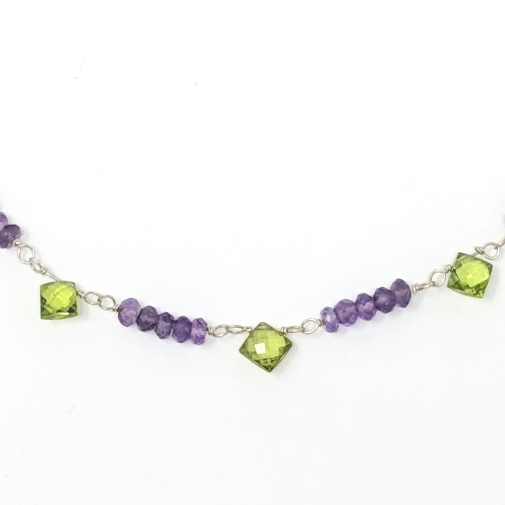 NWT Amethyst, Peridot & Sterling Silver Necklace